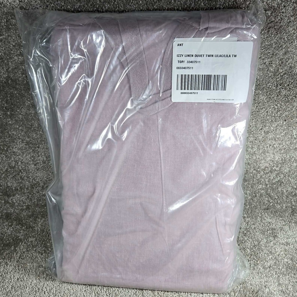 Anthropologie Izzy Linen Duvet Cover Lilac Purple Twin Bedding